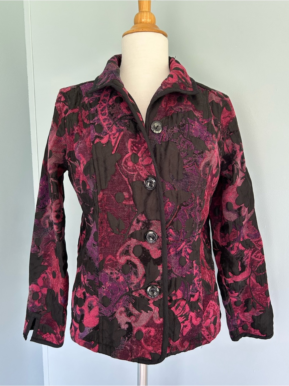 Reversible Button Down Shacket Button Down Blazer Jacket - Sz L - Tapestry